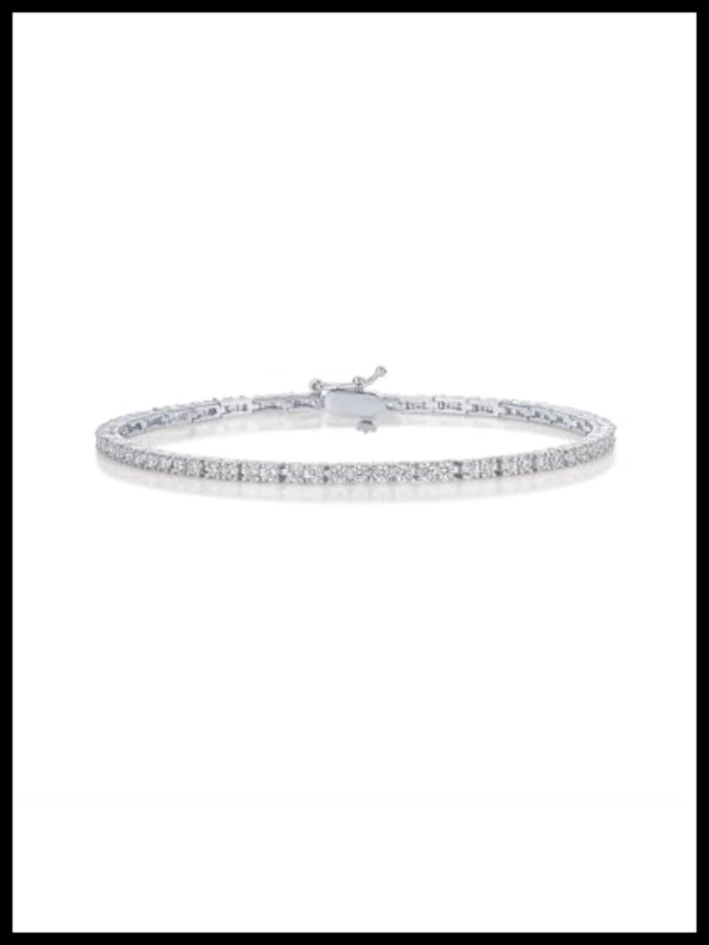 14K Gold Plated Tennis Bracelet 2mm Cubic Zirconia 7.5 Inch